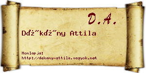 Dékány Attila névjegykártya